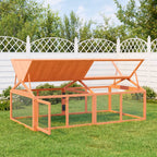 Freilaufgehege Holz braun 200 x 112,5 x 74 cm für Kleintiere