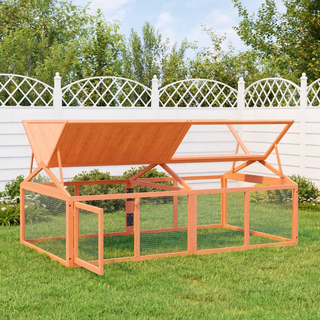 Freilaufgehege Holz braun 200 x 112,5 x 74 cm für Kleintiere
