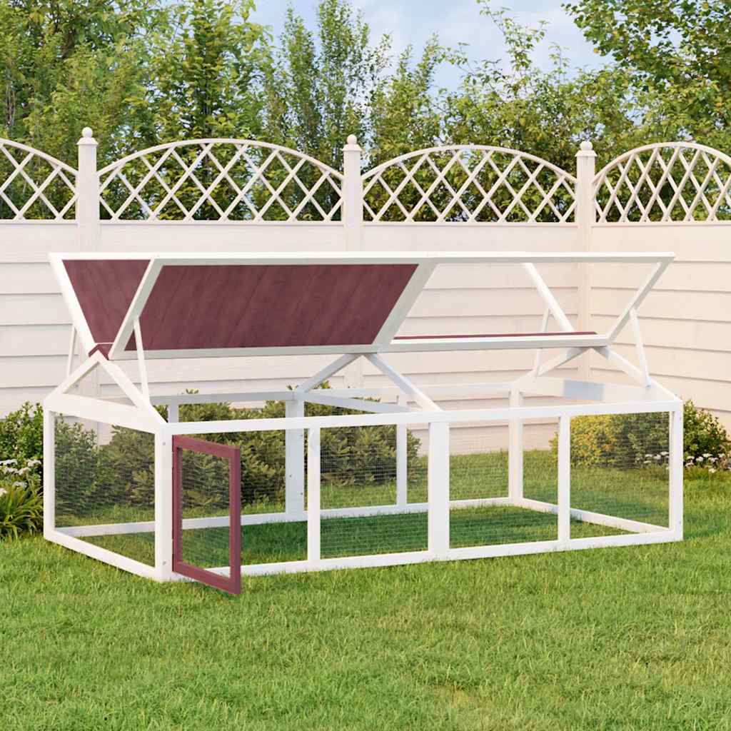 Freilaufgehege Holz mokka 200 x 112,5 x 74 cm für Kleintiere