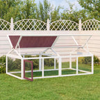 Freilaufgehege Holz mokka 200 x 112,5 x 74 cm für Kleintiere
