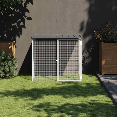 Hühnerkäfig mit Dach Anthrazit 103 x 98 x 90 cm aus verzinktem Stahl