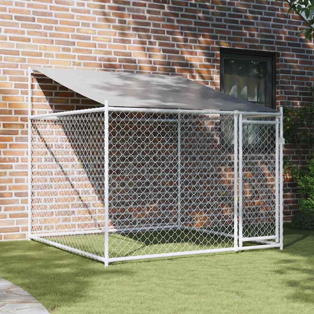Begehbarer Hundezwinger 2 x 2 x 2 m mit Dach aus verzinktem Stahl