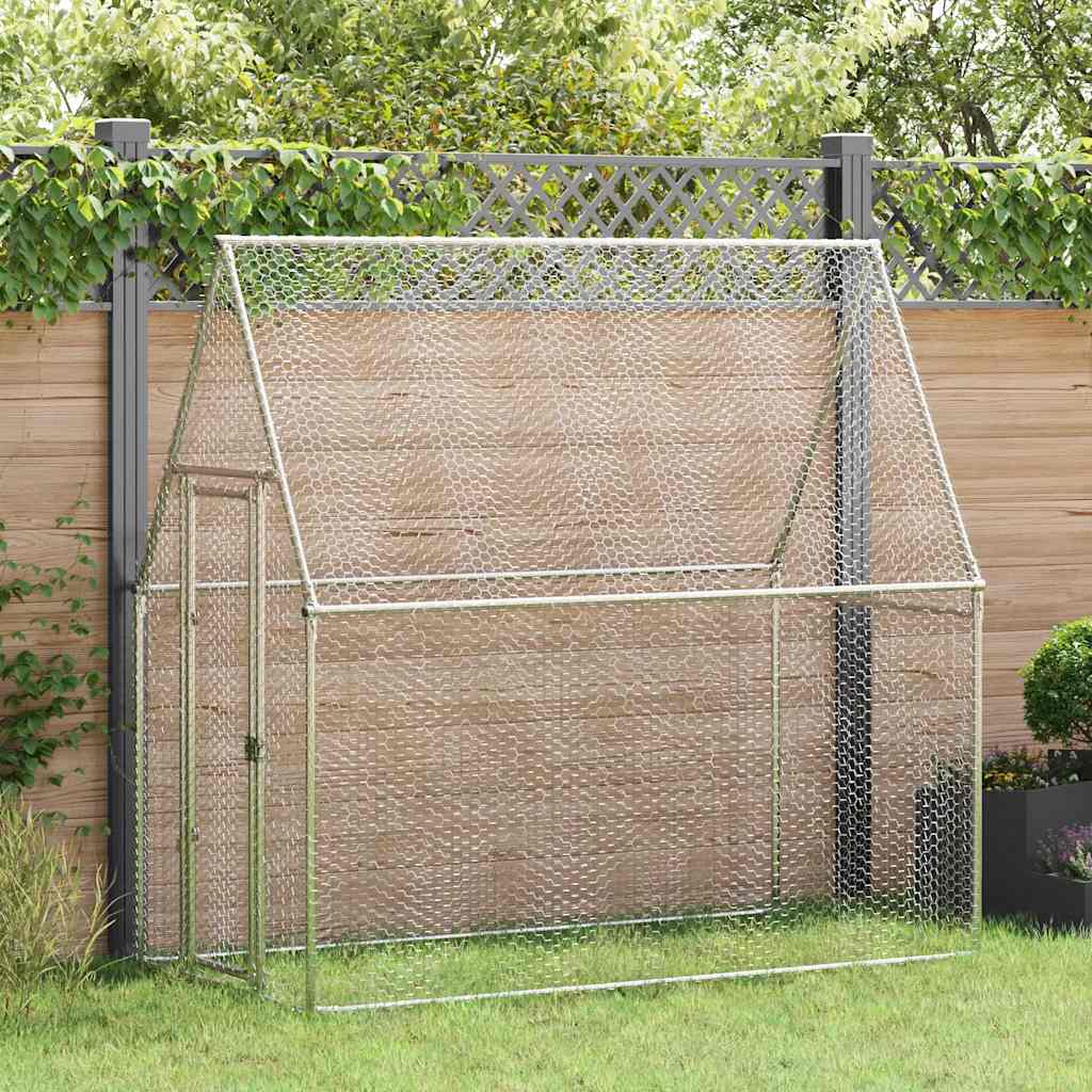 Hühnervoliere 200 x 100 x 190 cm aus verzinktem Stahl im Garten