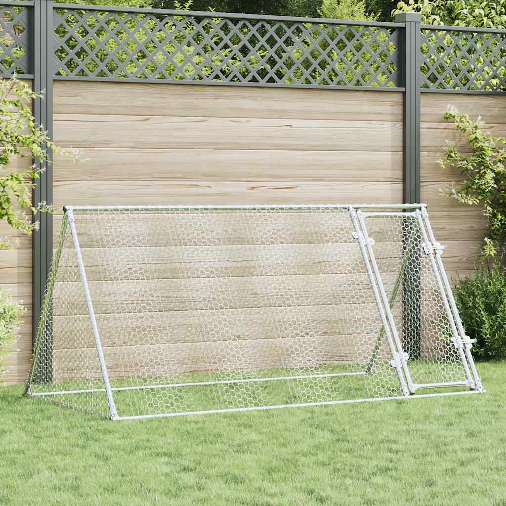Hühner Freigehege aus verzinktem Stahl 200 x 105 x 91 cm im Garten