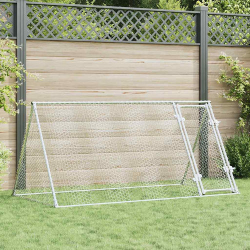 Hühner Freigehege aus verzinktem Stahl 200 x 105 x 91 cm im Garten