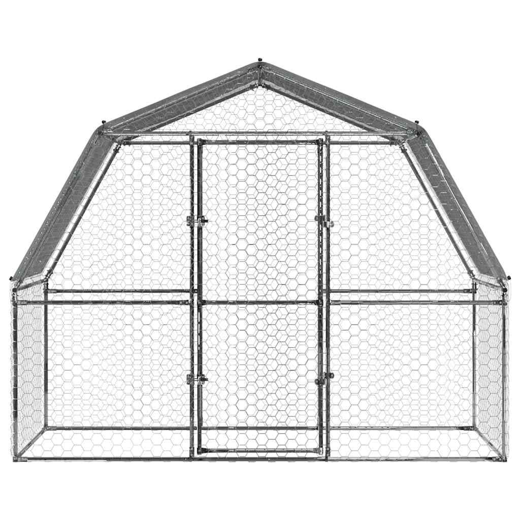 Hühnergehege mit Dach und Tür 285 x 195 x 230 cm – Ansicht 4