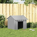 Hundehütte Metall grau 85 x 107 x 81 cm aus verzinktem Stahl