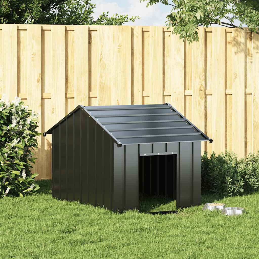 Hundehütte Metall anthrazit 83 x 130 x 85 cm ohne Boden