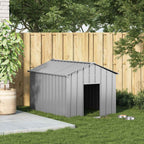 Hundehütte Metall grau 113 x 153 x 101 cm mit Dach