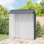 Voliere 247 cm hoch Anthrazit 215 x 110 cm im Garten