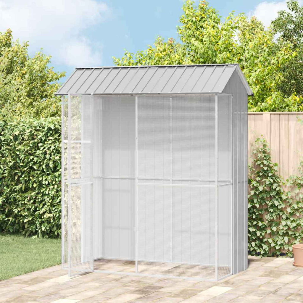 Voliere 247 cm hoch Grau 215 x 110 cm