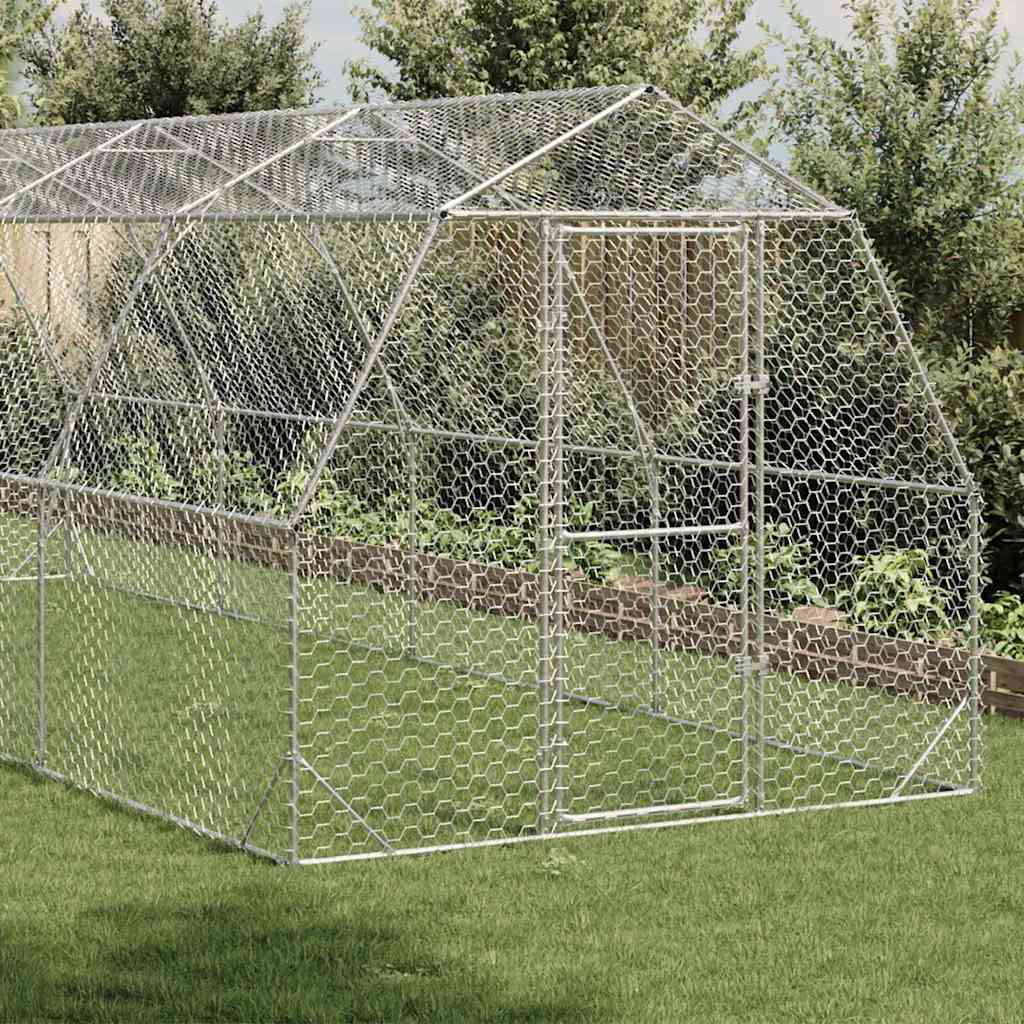 Hühnergehege 2,5 m breit begehbar 2,5 x 8 m, 20 m²