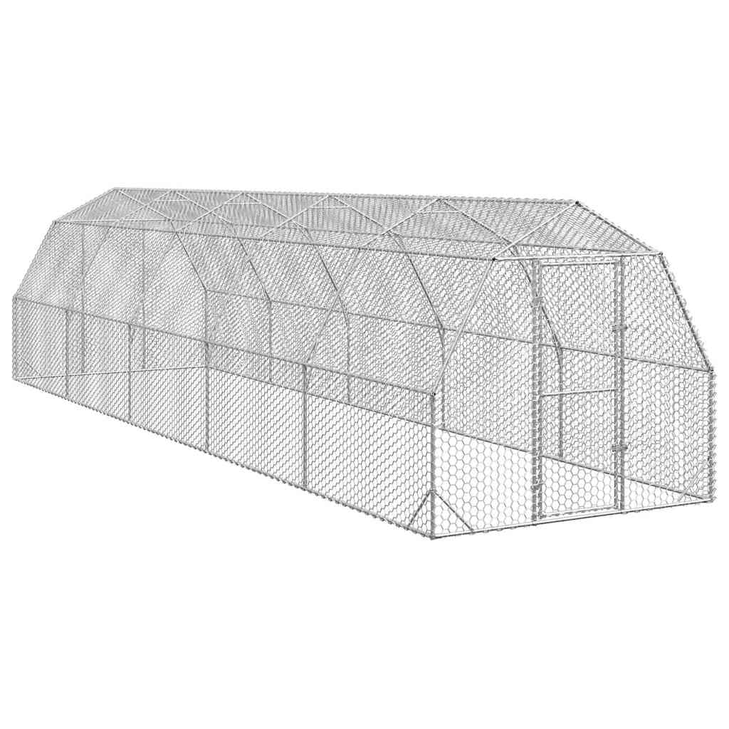 Hühnergehege 2,5 x 10 m mit 25 m² für 20 bis 25 Hühner