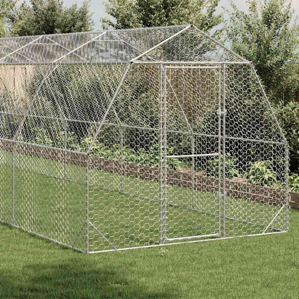 Hühnergehege 2,5 m breit begehbar 2,5 x 12 m, 30 m²