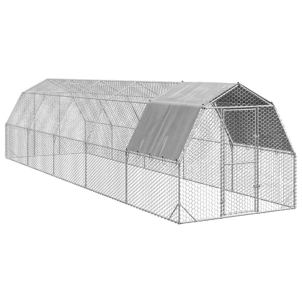 Hühnergehege mit Dach 2,5 x 10 m begehbar