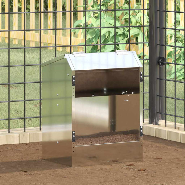 Futterautomat Kaninchen 3 kg – 33,5 x 25,5 x 45,5 cm – Silber