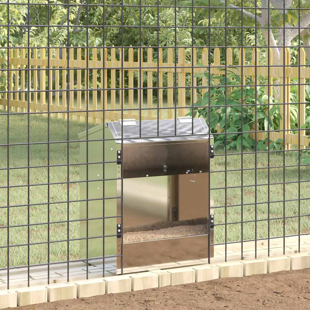 Futterautomat Kaninchen 3 kg – 33,5 x 25,5 x 45,5 cm – Silber