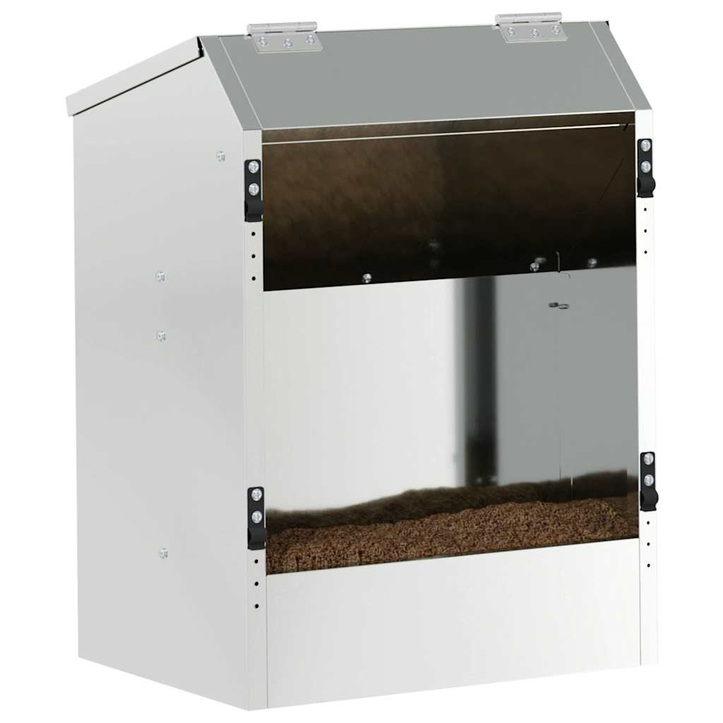 Futterautomat Kaninchen 3 kg – 33,5 x 25,5 x 45,5 cm – Silber