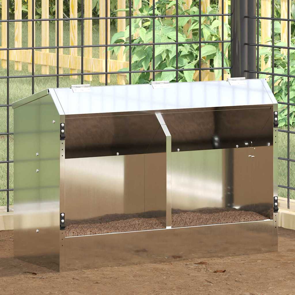 Futterautomat Kaninchen 6 kg – 64,5 x 25,5 x 45,5 cm – Silber