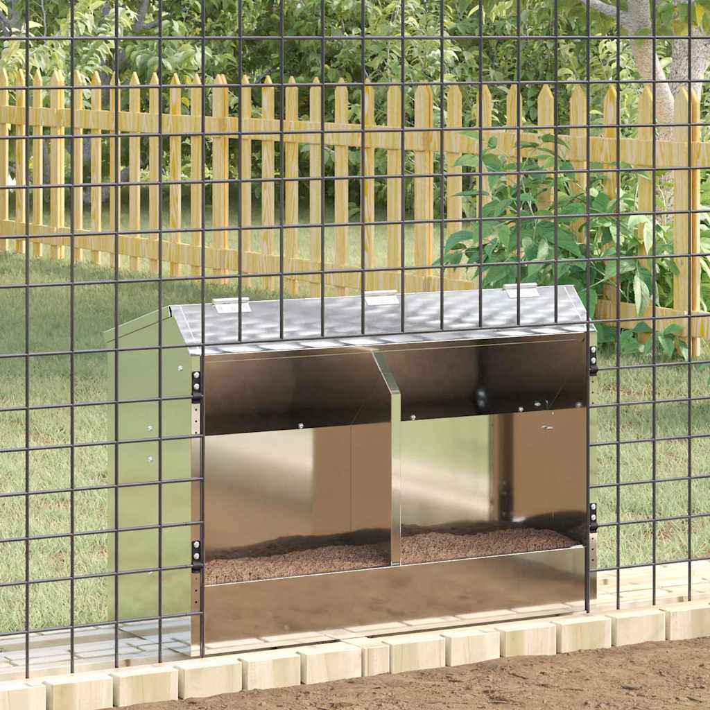 Futterautomat Kaninchen 6 kg – 64,5 x 25,5 x 45,5 cm – Silber