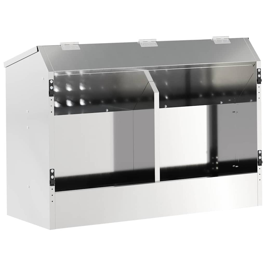 Futterautomat Kaninchen 6 kg – 64,5 x 25,5 x 45,5 cm – Silber