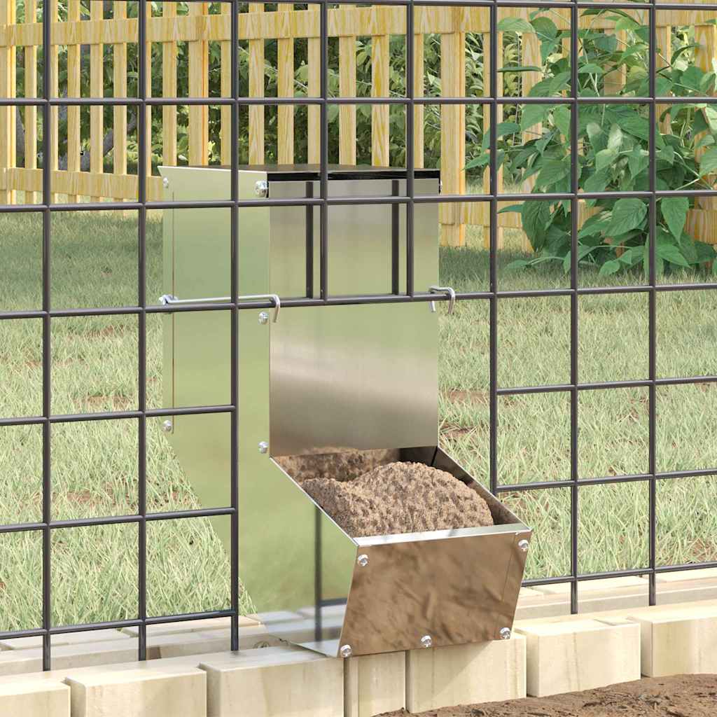 Futterspender Kaninchen 1 kg – 12,5 x 26 x 28,5 cm – Silber