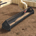 Futterrinne Hühner 108 cm – 5 kg, verzinkter Stahl – Schwarz
