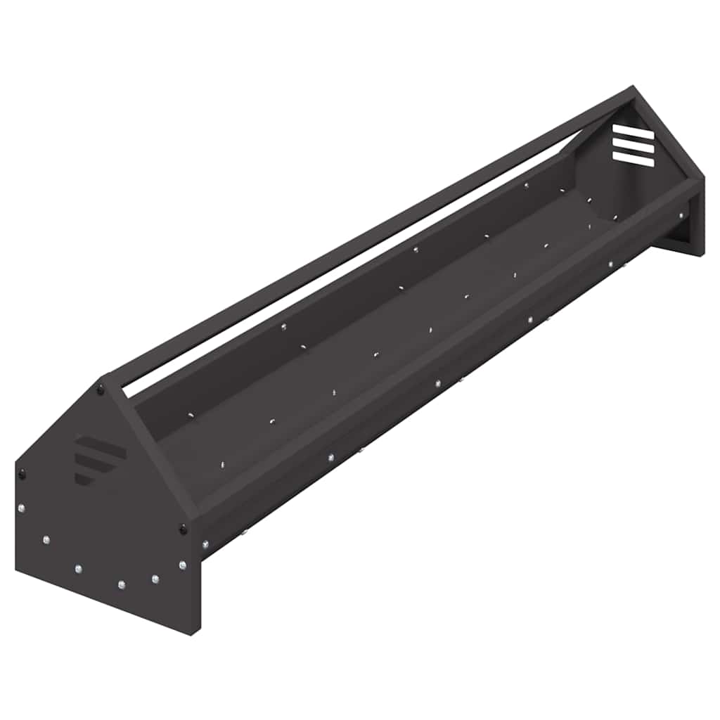 Futterrinne Hühner 108 cm – 5 kg, verzinkter Stahl – Schwarz