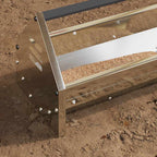 Futterrinne Hühner 108 cm – 5 kg, verzinkter Stahl – Silber