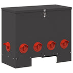 Futterautomat Hühner 25 kg – 60,5 x 29 x 51 cm, Stahl – Schwarz