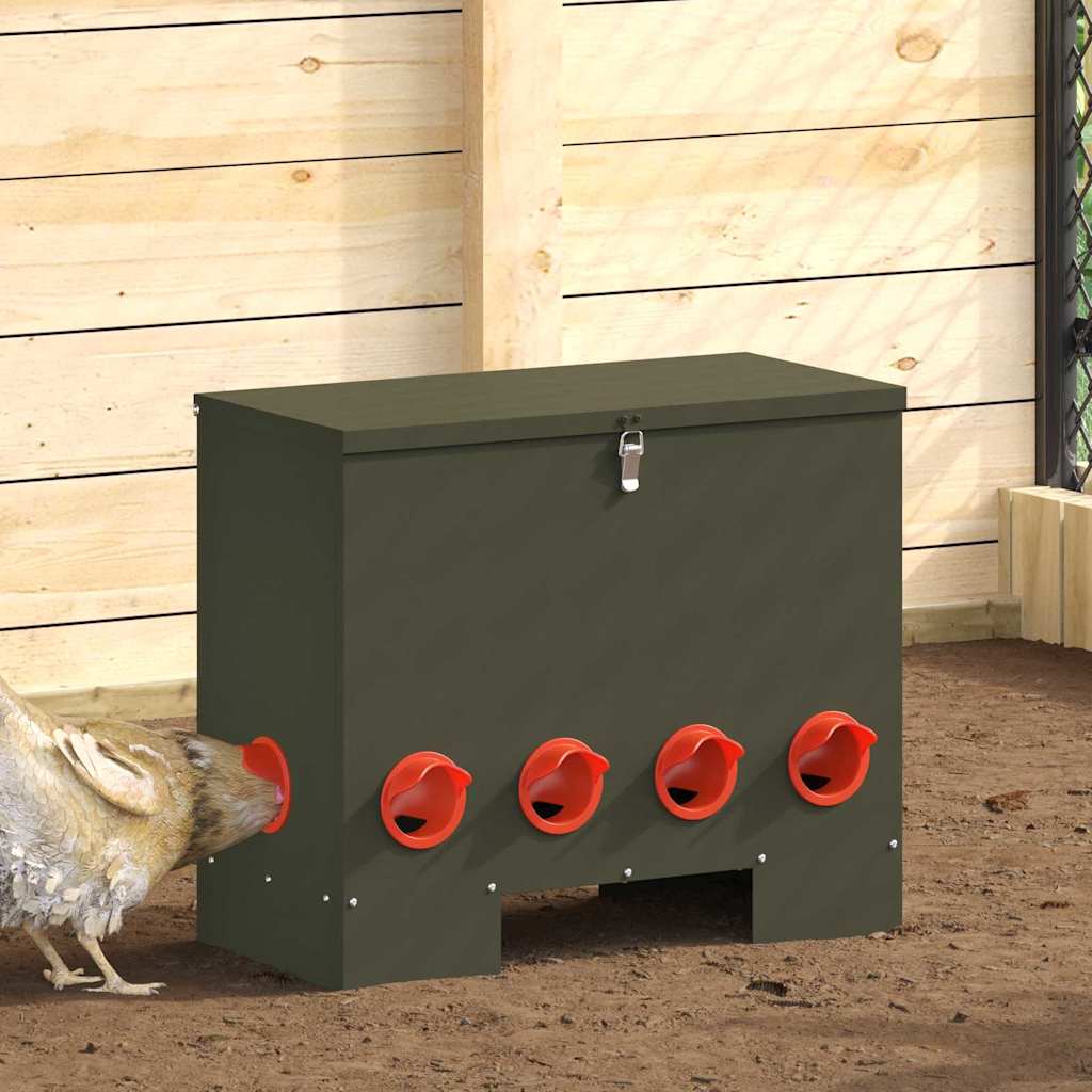 Futterautomat Hühner 25 kg Olivgrün