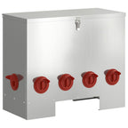 Futterautomat Hühner 25 kg – 60,5 x 29 x 51 cm, Stahl – Silber
