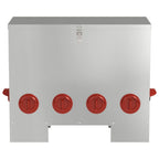 Futterautomat Hühner 25 kg – 60,5 x 29 x 51 cm, Stahl – Silber
