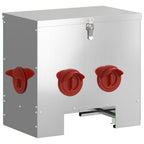 Futtertrog Hühner 20 kg – 40,5 x 25 x 38 cm, Stahl – Silber