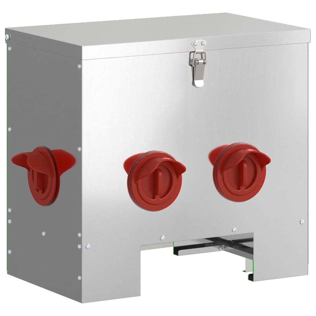 Futtertrog Hühner 20 kg – 40,5 x 25 x 38 cm, Stahl – Silber