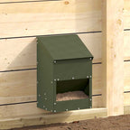 Futterspender Hühner 3 kg – 21 x 16 x 33 cm, Stahl – Olivgrün