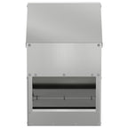 Futterspender Hühner 3 kg – 21 x 16 x 33 cm, Stahl – Silber