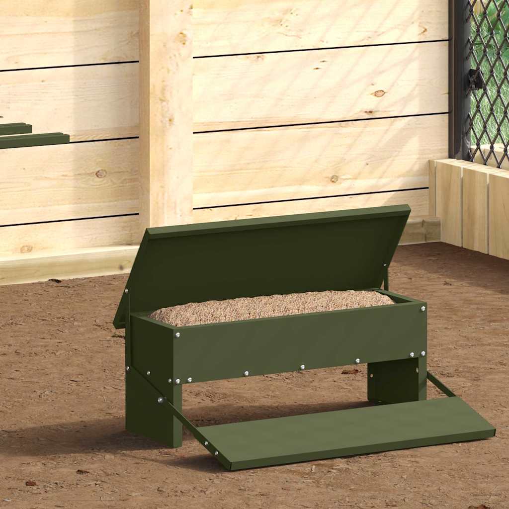 Futterautomat Hühner rattensicher 5 kg Olivgrün