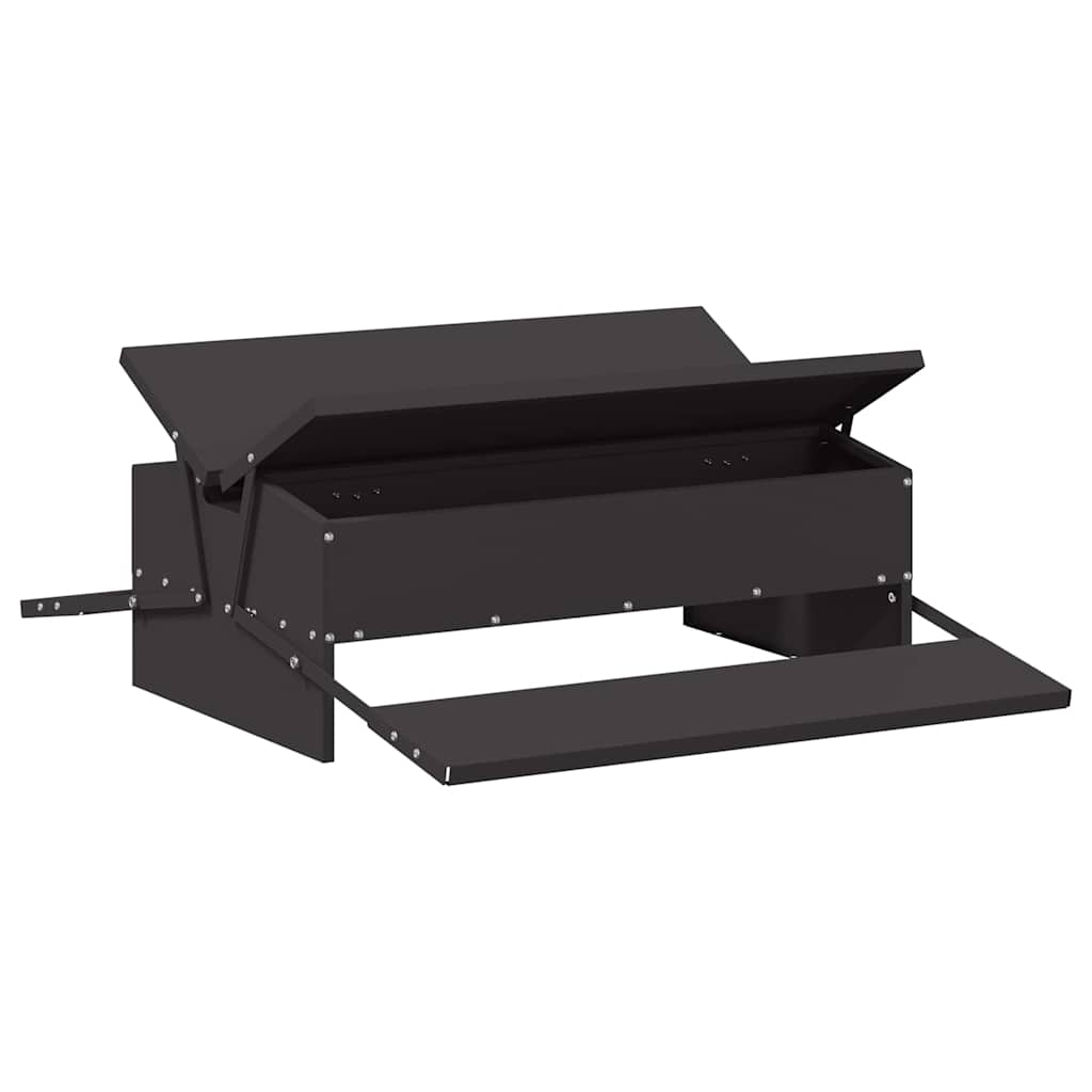Futterautomat Hühner rattensicher 10 kg – mit Trittplatte – Schwarz