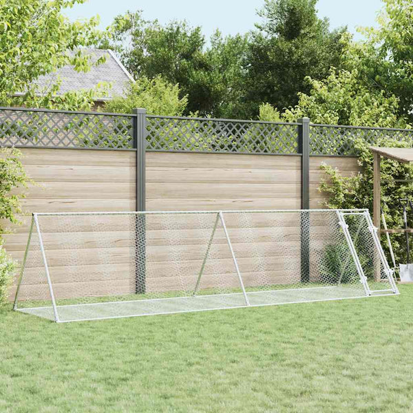 Kaninchengehege XXL 400 x 105 x 91 cm aus verzinktem Stahl im Garten