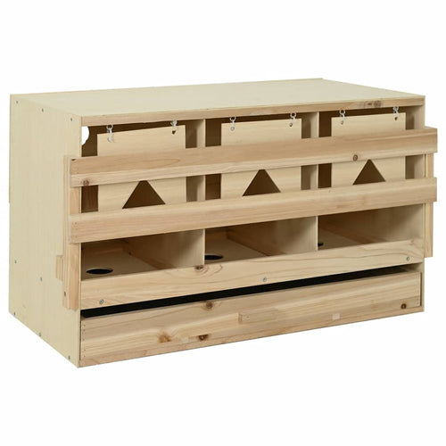 Legenest für Hühner 3 Fächer – Massivholz Kiefer – Flachdach