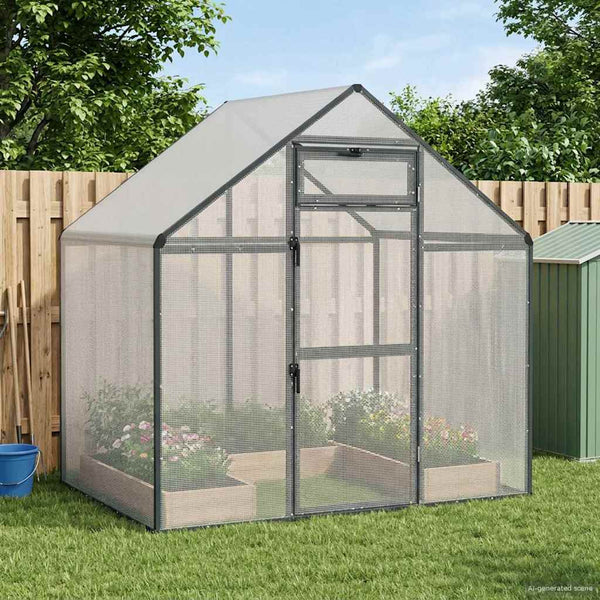 Vogelvoliere Anthrazit 181,5 x 112,5 x 173,5 cm im Garten